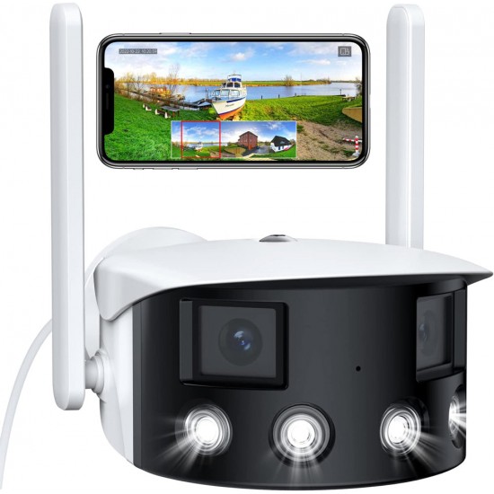 Campark SC10 2K 4MP Dual-Lens 180° Ultra-Wide View Wireless Outdoor Security Camera WIth Sound & Light Alarm Campark SC10 2K 4MP Dual-Lens 180° Ultra-Wide View Wireless Outdoor Security Camera WIth Sound & Light Alarm