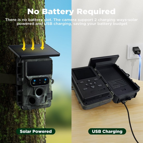 Campark TC22 4K Trail Camera WiFi Dual Lens Solar Power Integrated Game Camera with Starlight Night Vision Campark TC22 4K Trail Camera WiFi Dual Lens Solar Power Integrated Game Camera with Starlight Night Vision