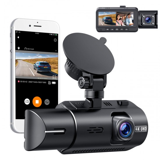 Campark CE67A/DC13 4K Front and Inside With WiFi GPS Dual Dash Camera Campark CE67A/DC13 4K Front and Inside With WiFi GPS Dual Dash Camera