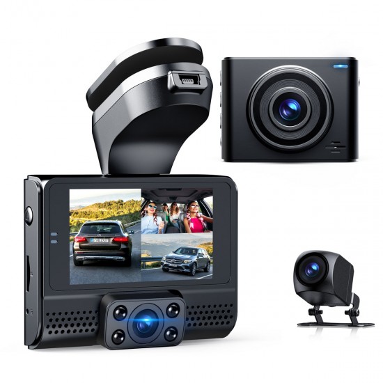 Campark M200 1080P 3 Channel Front and Rear and Inside Dash Cam with GPS Campark M200 1080P 3 Channel Front and Rear and Inside Dash Cam with GPS