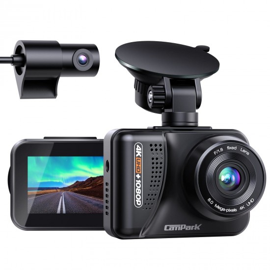Campark DC45 Dual Dash Cam GPS Front and Rear 4K & 1080P Mini Dash Camera Campark DC45 Dual Dash Cam GPS Front and Rear 4K & 1080P Mini Dash Camera