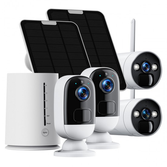 Campark SC05 4MP Wifi Solar Security Camera System With  Color Night Vision