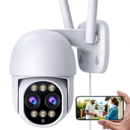 Campark SC20 4K Security Camera 8x Hybrid Zoom PTZ WiFi Dual Lens Cam with Color Night Vision Campark SC20 4K Security Camera 8x Hybrid Zoom PTZ WiFi Dual Lens Cam with Color Night Vision