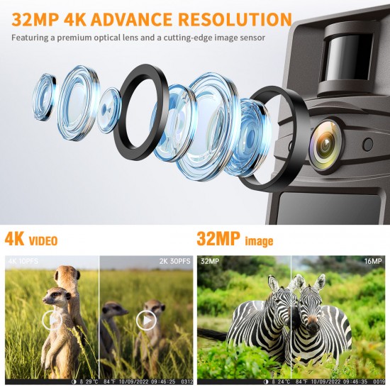 Campark TC04 4K 32MP Wifi Bluetooth Trail Camera 0.1 Trigger Speed for Wildlife Deer Monitoring (Only Available in The US) Campark TC04 4K 32MP Wifi Bluetooth Trail Camera 0.1 Trigger Speed for Wildlife Deer Monitoring (Only Available in The US)
