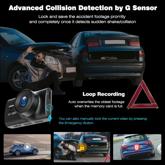 Campark DC30A Dash Cam Native 4K Front and 1080P Rear Car Camera Campark DC30A Dash Cam Native 4K Front and 1080P Rear Car Camera