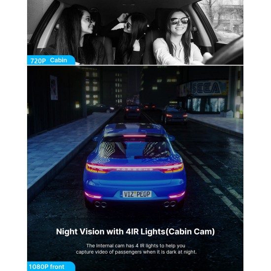 Campark C310 1080P Front and Inside Dash Cam With HDR Backup Camera