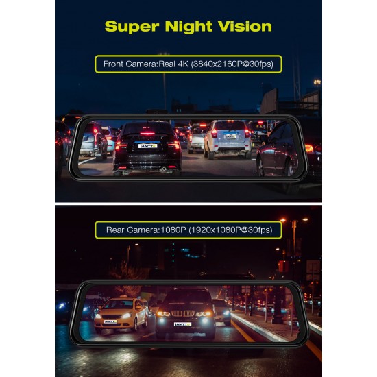 Campark RM01 10" 4K Front and Rear Mirror Dash Cam With Voice Control (Only Available in the US) Campark RM01 10" 4K Front and Rear Mirror Dash Cam With Voice Control (Only Available in the US)