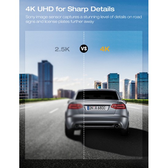 Campark C200 4K Front and Rear Dual Dash Camera with 3 inch LCD Display Campark C200 4K Front and Rear Dual Dash Camera with 3 inch LCD Display