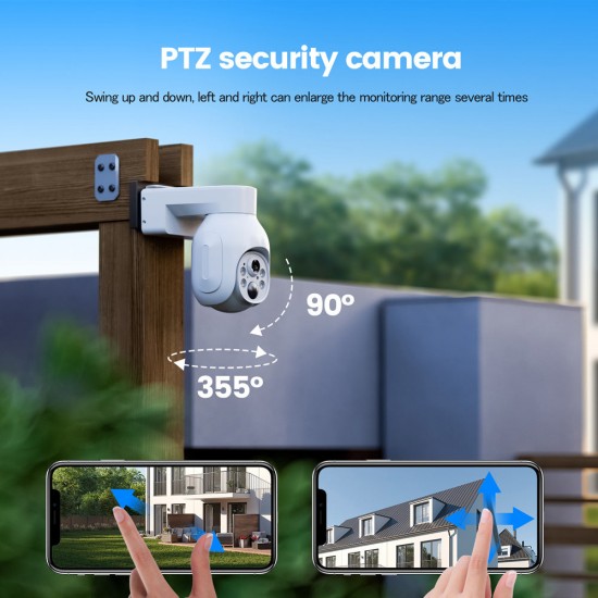 Campark SC19 4MP 355° Pan Tilt Control Wireless Battery Powered PTZ Security Camera