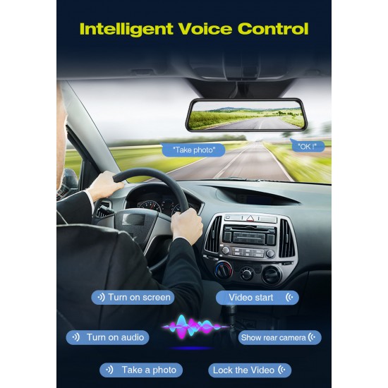 Campark RM01 10" 4K Front and Rear Mirror Dash Cam With Voice Control (Only Available in the US) Campark RM01 10" 4K Front and Rear Mirror Dash Cam With Voice Control (Only Available in the US)