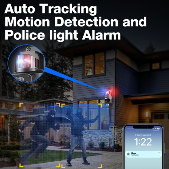 Campark SC33 4K Security Camera Dual Lens PTZ Fixed WiFi Camera with Color Night Vision Campark SC33 4K Security Camera Dual Lens PTZ Fixed WiFi Camera with Color Night Vision