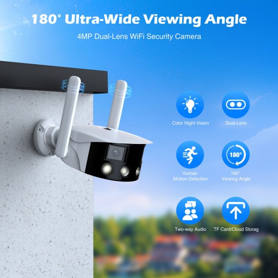 Campark SC10 2K 4MP Dual-Lens 180° Ultra-Wide View Wireless Outdoor Security Camera WIth Sound & Light Alarm Campark SC10 2K 4MP Dual-Lens 180° Ultra-Wide View Wireless Outdoor Security Camera WIth Sound & Light Alarm