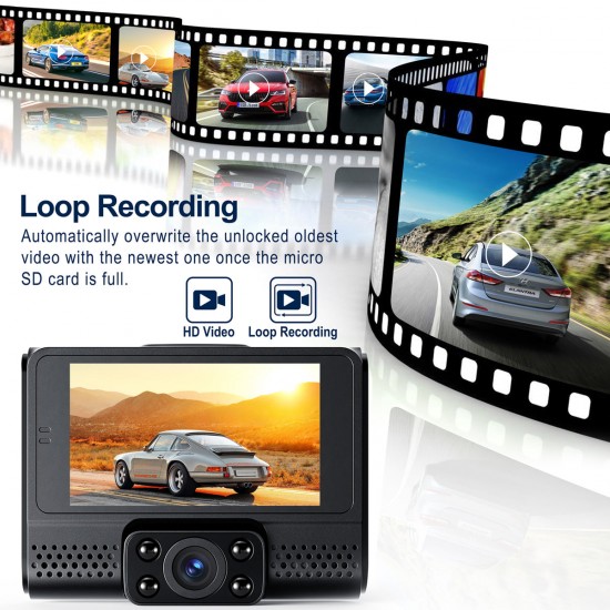 Campark M200 1080P 3 Channel Front and Rear and Inside Dash Cam with GPS Campark M200 1080P 3 Channel Front and Rear and Inside Dash Cam with GPS