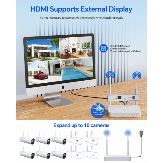 Campark SC17 6PCS 4MP 100% Wire-Free & NVR Solar Powered Security Camera System with 500GB HDD(Only Available In The US) Campark SC17 6PCS 4MP 100% Wire-Free & NVR Solar Powered Security Camera System with 500GB HDD(Only Available In The US)