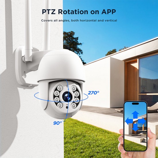 Campark SC32 4MP Security Camera 5X Digital Zoom WiFi PTZ Camera Outdoor with Auto Tracking & Real-time Alerting