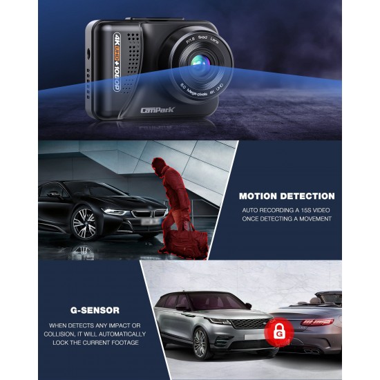 Campark DC45 Dual Dash Cam GPS Front and Rear 4K & 1080P Mini Dash Camera Campark DC45 Dual Dash Cam GPS Front and Rear 4K & 1080P Mini Dash Camera