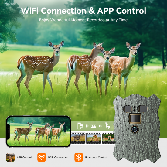 Campark TC21 4K 46MP Trail Camera 950NM Non-Glow Ultra-Thin WiFi Bluetooth Solar Power Game Camera With Covert Shell Campark TC21 4K 46MP Trail Camera 950NM Non-Glow Ultra-Thin WiFi Bluetooth Solar Power Game Camera With Covert Shell