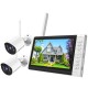 Campark SC01 1080P 2PCS Wireless Security Camera with 7" LCD Monitor And 32GB SD Card