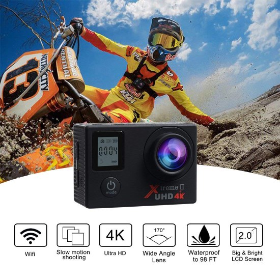 Campark ACT76 Action Camera 4K Ultra HD WiFi Waterproof WI-FI Remote Control