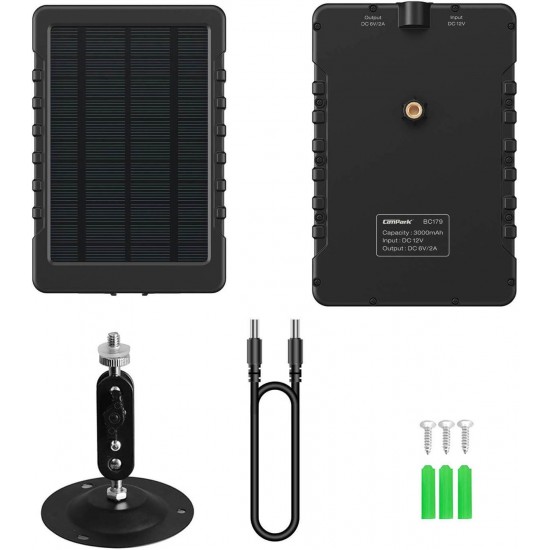 Campark BC179 Trail Camera Solar Panel 3000mAh Solar Power Bank