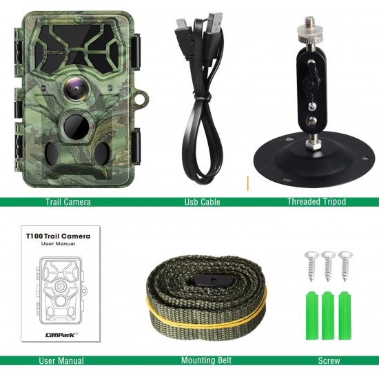 Campark T100 4K 30MP WiFi Bluetooth Trail Game Camera