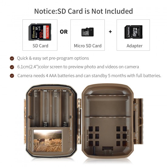 Campark T20 Mini Wildlife Camera-12MP 1080P HD Trail Game Camera Campark T20 Mini Wildlife Camera-12MP 1080P HD Trail Game Camera