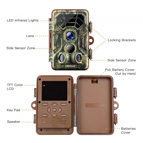 Campark Trail Game Cameras HD Wildlife IP66 Waterproof T30 Campark Trail Game Cameras HD Wildlife IP66 Waterproof T30