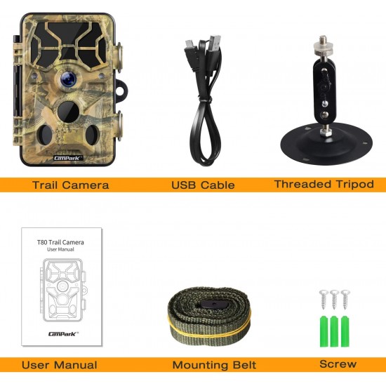 Campark T80 Trail Camera-WiFi 20MP 1296P Hunting Game Camera Campark T80 Trail Camera-WiFi 20MP 1296P Hunting Game Camera
