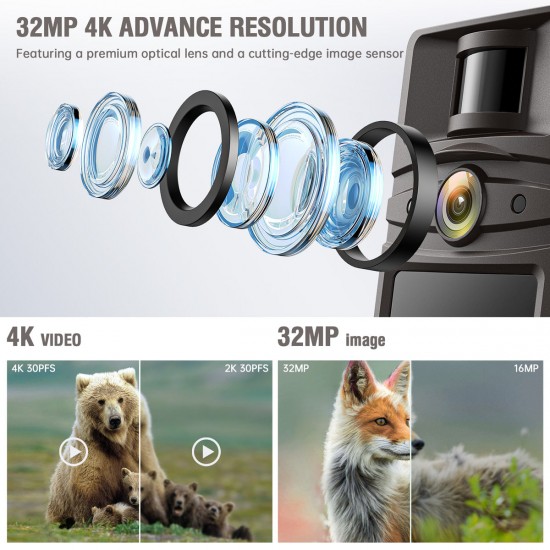 Campark TC04 4K 32MP Low Glow Wifi Trail Camera Campark TC04 4K 32MP Low Glow Wifi Trail Camera