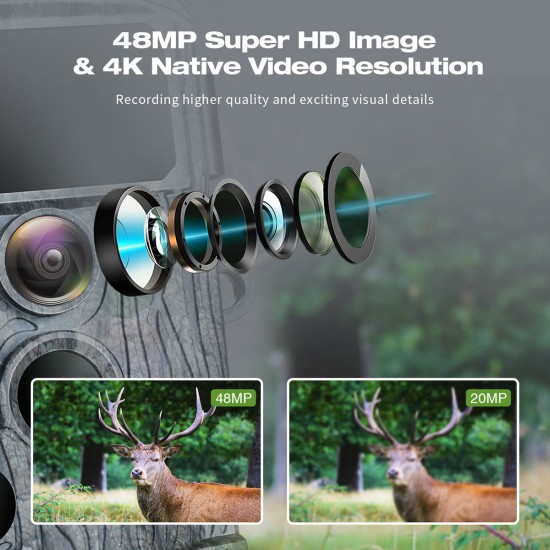 Campark TC05 4k 48MP Wifi Night Vision Trail Cam With 32G SD Card Campark TC05 4k 48MP Wifi Night Vision Trail Cam With 32G SD Card
