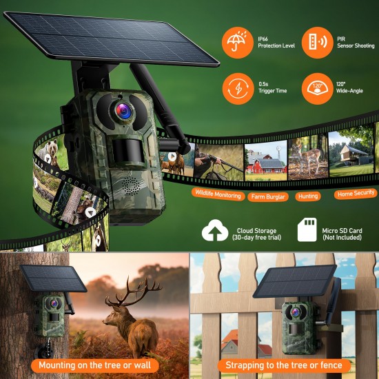 Campark TC25 2K 4G LTE Cellular Trail Camera Solar Power Wildlife Camera with Motion Detection and Instant Notification Campark TC25 2K 4G LTE Cellular Trail Camera Solar Power Wildlife Camera with Motion Detection and Instant Notification