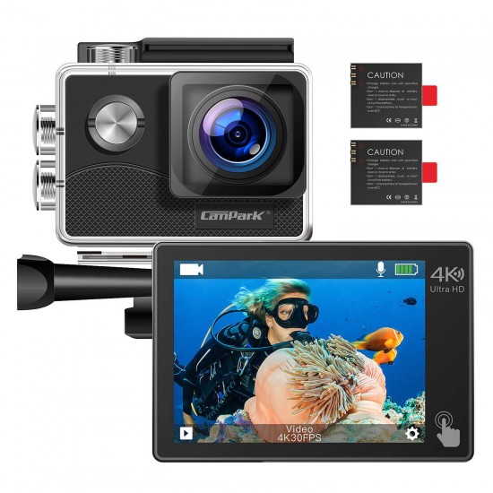 Campark X15 4K Action Camera 16MP EIS Anti-shake Wifi Camcorder with Touch Screen