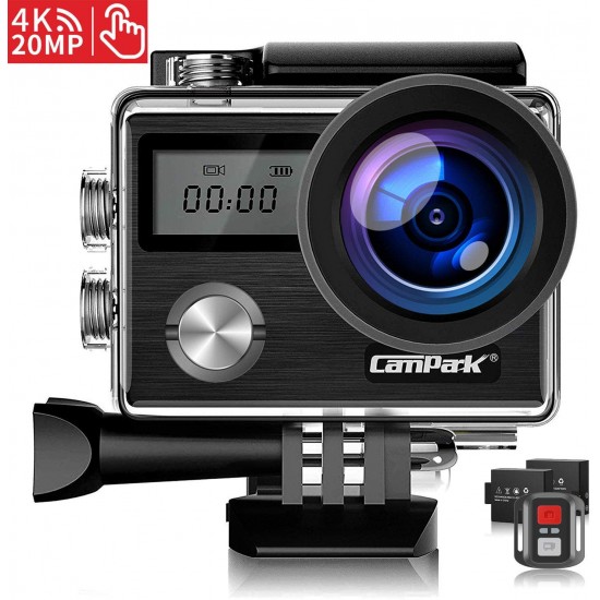 Campark X20C Action Camera Native 4K Ultra HD 20MP with EIS Stablization Touch Screen 