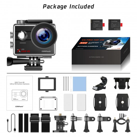 Campark X25 Native 4K Action Camera 16MP WiFi Waterproof Cam Campark X25 Native 4K Action Camera 16MP WiFi Waterproof Cam