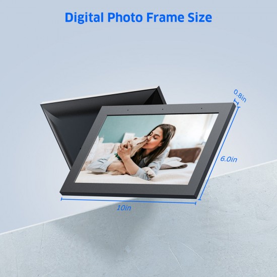 Jeemak PF01 10.1'' Touch Screen Works With Alexa Digital Photo Frame