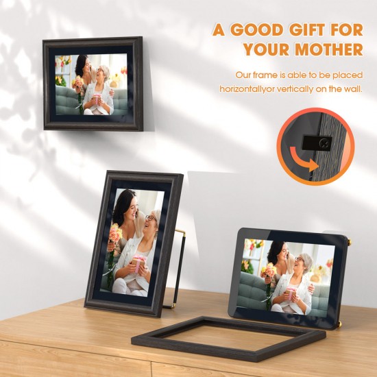 Jeemak PF02 10.1'' IPS HD Touch Screen & Detachable Wooden Digital Picture Frame