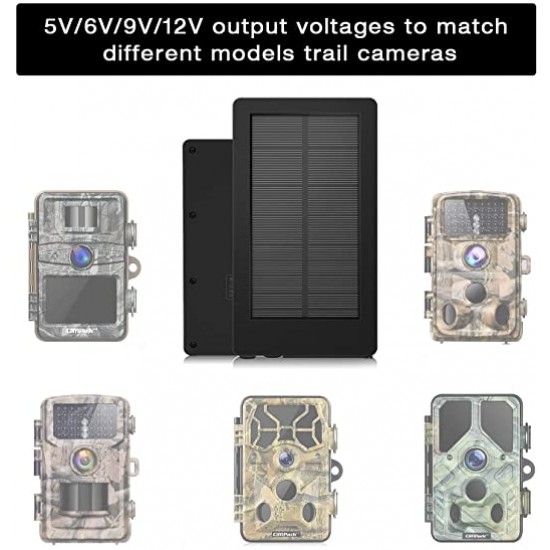 Toguard BC203 Trail Camera Solar Panel DC 5V/6V/9V/12V 2500mAh Solar Power Bank IP54 Waterproof Toguard BC203 Trail Camera Solar Panel DC 5V/6V/9V/12V 2500mAh Solar Power Bank IP54 Waterproof
