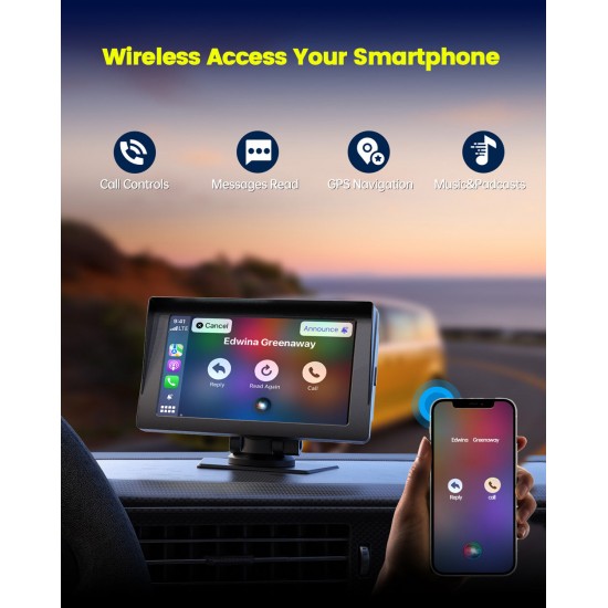 Campark RC04 7'' Wireless Car Stereo for Carplay/Android Auto Campark RC04 7'' Wireless Car Stereo for Carplay/Android Auto