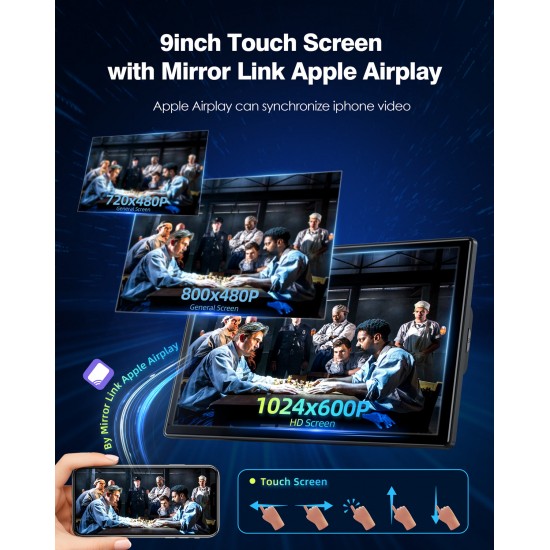 Campark RC07 9 Inch Wireless Car Stereo Apple Car Play and Android Auto with HD Touch Screen and Backup Camera, GPS & Siri Campark RC07 9 Inch Wireless Car Stereo Apple Car Play and Android Auto with HD Touch Screen and Backup Camera, GPS & Siri