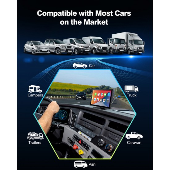 Campark RC07 9 Inch Wireless Car Stereo Apple Car Play and Android Auto with HD Touch Screen and Backup Camera, GPS & Siri Campark RC07 9 Inch Wireless Car Stereo Apple Car Play and Android Auto with HD Touch Screen and Backup Camera, GPS & Siri