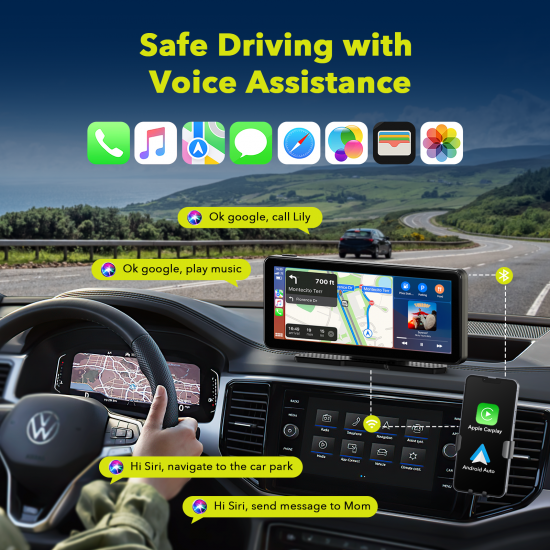 Campark RC09 Portable Wireless Car Stereo with 6.86'' Touch Screen,1080P Backup Camera Drive Mate with GPS Navigation & Mirror Link Campark RC09 Portable Wireless Car Stereo with 6.86'' Touch Screen,1080P Backup Camera Drive Mate with GPS Navigation & Mirror Link