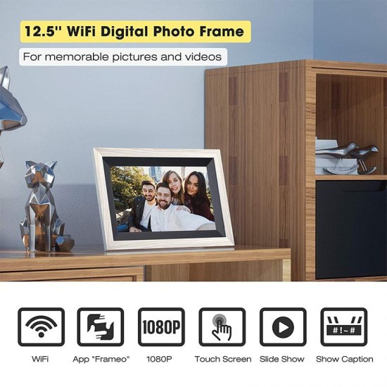 Jeemak F30 Digital Picture Frame 12.5 inch WiFi Photo Frame