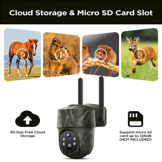 Campark TC18 2K 4G Solar Powered Wireless Live View PTZ Trail Game Camera