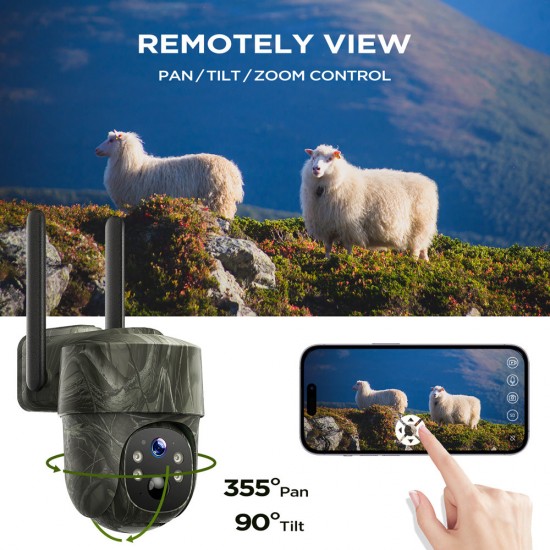 Campark TC18 2K 4G Solar Powered Wireless Live View PTZ Trail Game Camera Campark TC18 2K 4G Solar Powered Wireless Live View PTZ Trail Game Camera