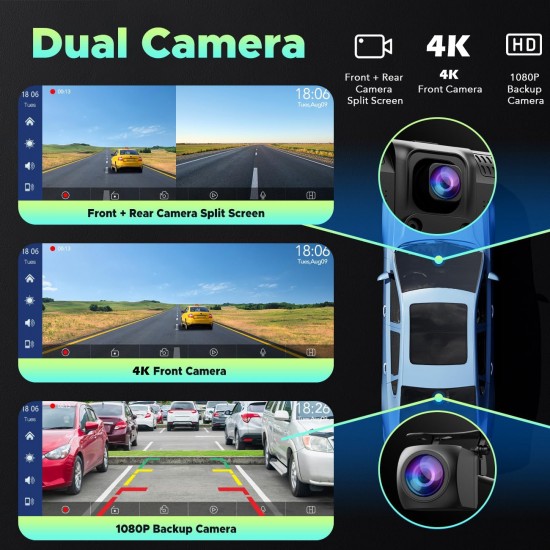 9.26'' Car Stereo Wireless Apple Carplay & Android Auto with 1080P Backup Camera, Airplay and GPS 9.26'' Car Stereo Wireless Apple Carplay & Android Auto with 1080P Backup Camera, Airplay and GPS