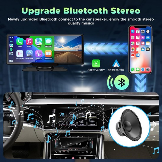 9.26'' Car Stereo Wireless Apple Carplay & Android Auto with 1080P Backup Camera, Airplay and GPS 9.26'' Car Stereo Wireless Apple Carplay & Android Auto with 1080P Backup Camera, Airplay and GPS