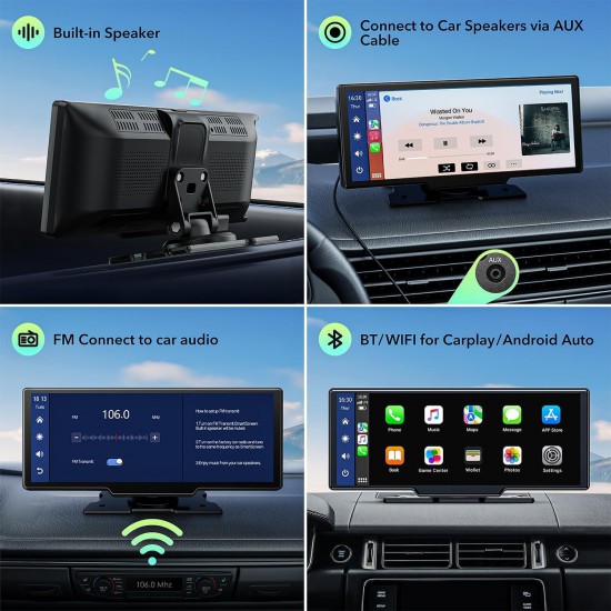 9.26'' Car Stereo Wireless Apple Carplay & Android Auto with 1080P Backup Camera, Airplay and GPS 9.26'' Car Stereo Wireless Apple Carplay & Android Auto with 1080P Backup Camera, Airplay and GPS