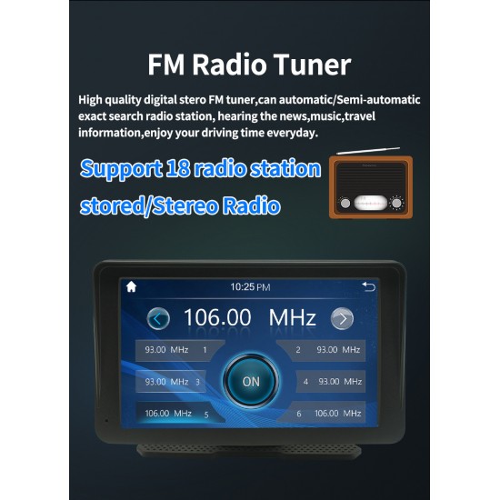 Car Stereo with CarPlay & Android Auto 7" HD 1080P Touchscreen Car Audio System with Rear View Camera Screen Mirroring