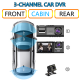 3-Channel Dash Cam For Cars Front & Inside & Rear Recording, 1080P HD Loop Recording, Car DVR Black- Box With 2 Inch IPS Screen, Car Accessories 3-Channel Dash Cam For Cars Front & Inside & Rear Recording, 1080P HD Loop Recording, Car DVR Black- Box With 2 Inch IPS Screen, Car Accessories