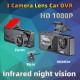 Dash Cam 1080P HD Triple-Lens Recording 3-Cam DVR Night Vision Wi-Fi Car Camera with 32G Card Dash Cam 1080P HD Triple-Lens Recording 3-Cam DVR Night Vision Wi-Fi Car Camera with 32G Card